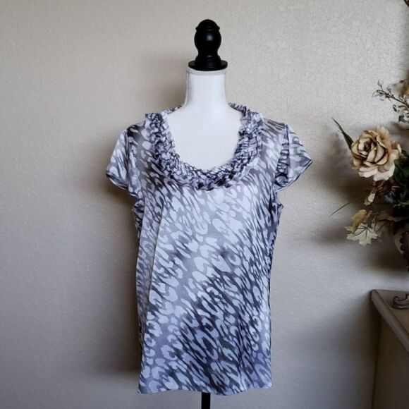Anne Klein silver blouse, size L - Picture 8 of 10